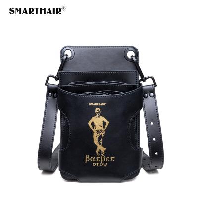 China Barber Waist Hairdresser Tool Bag Comfortable Custom Leather Salon Hair Scissors Pouch Bag for sale