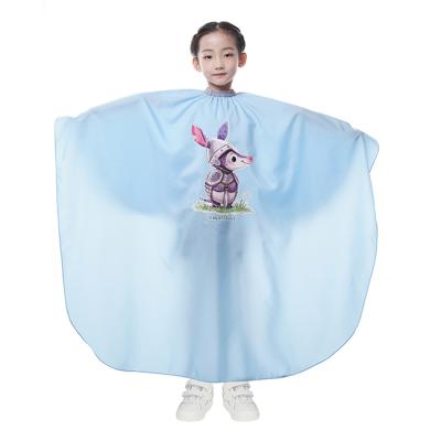 China Waterproof Kids Water Prufe Hairdressing Cape Silver Hairdresser Caps Plastic Kids Beauty Salon Styling Cape for sale