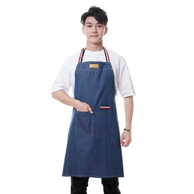 China Breathable Aprons For Hairdressers Apron Custom Logo Hairdresser Denim Hairdressing Working Apron for sale