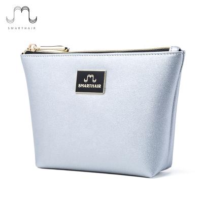 China Custom Eco-Friendly Reusable PU Silver Cool Glitter Makeup Printing Storage Professional Beauty Cosmetic Bag Set Luxury With Unique Logo for sale