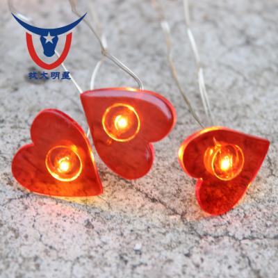 China Static On (customized & Timer & Remote Control & Lightning) 2021 Hot Sale Valentine's Day Light Red Copper Wire String Light Romantic Lighting Heart Lover's Present for sale