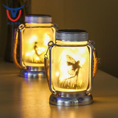 China Mason Jar Colored Jar Lights Outdoor Garden Solar Waterproof Firefly Fairy Group Lights Fairy in a Jar for sale