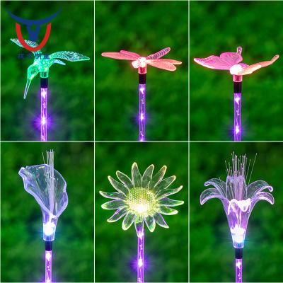 China Kanlong Garden Lawn Eco-friendly Lily Flower Solar Waterproof Outdoor Led Stake Decorative Multicolor Changing Light for sale