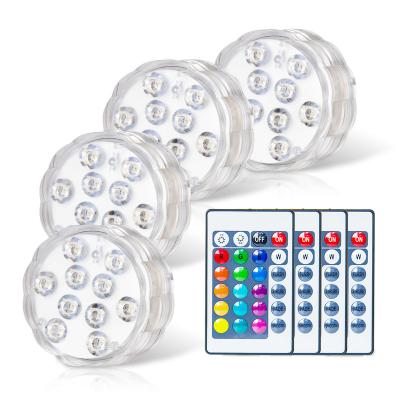 China Garden Ip68 Waterproof 10 Led RGB Pool Light Pond Light Pond Aquarium Colorful Underwater Lighting Submersible Lamp for sale