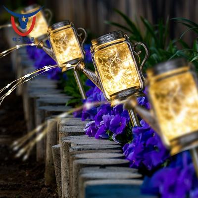 China Holiday Decoration 2 Packs Led Hanging Solar Lanterns Garden Decor Lights Outdoor Mason Jars Lights For Patio Party for sale