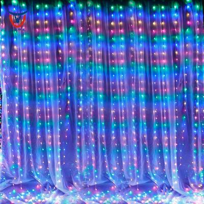 China Wholesale New Year Fairy String Light USB Remote 3x2 Curtain Led Curtain 3x3m RGB Glitter Waterfall Wedding Curtain Lights for sale