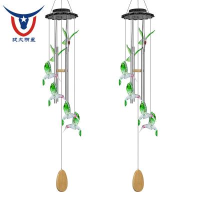 China Eco-Friendly Campanula Hanging Iron Opens Bells Hanging Living Bed Garden Decor Home Outdoor Solar Wind Chimes for sale