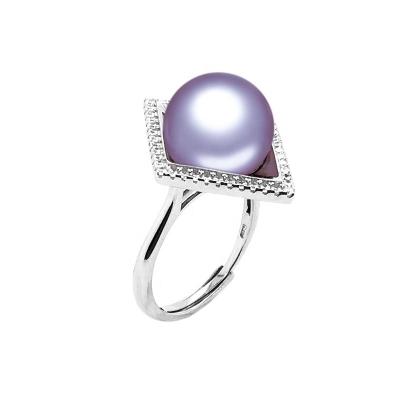 China 100% Natural Pearl Factory Wholesale 925 Sterling Silver Square Signet Ring 100% Natural Round Pearl Rings 11-12mm Jewelry Gemstone Gemstone for sale