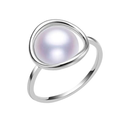 China Silver 925 Sterling Silver Pearl Ring Mount Jewelry For Mothers Day Gift Simple Daily High Quality Pearl Environmentally Friendly for sale