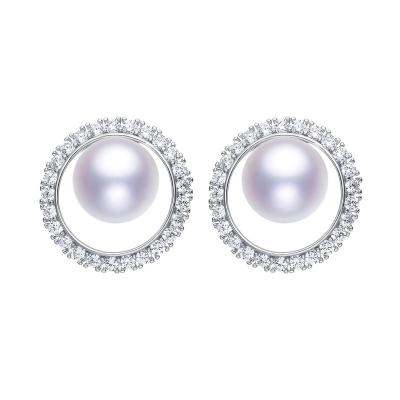 China Best Price Cute Top Quality 925 Freshwater Pearl Earring Fashion With Sterling Silver for sale