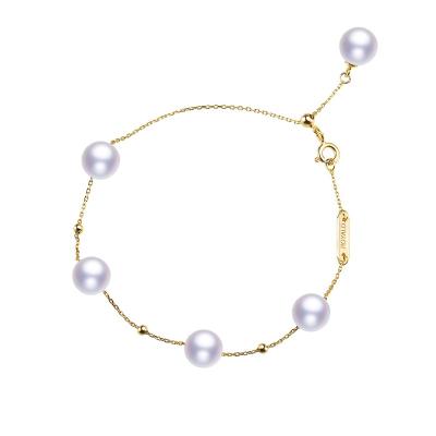 China 100% new type 14K gold pearl bracelet two rows freshwater natural pearls attractive price freshwater pearls gold plated bracelet women jewelry for sale