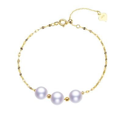 China 100% natural pearl design topping quality natural pearl alloy newest pearl chain bracelet jewelry for sale