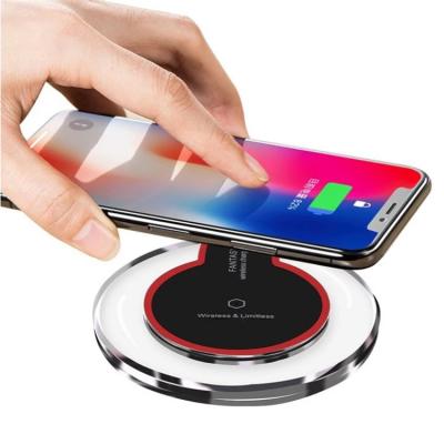 China Universal Cell Phone Ultra Thin Portable Crystal Phone Qi Wireless Charger Pad for iPhone and Android for sale