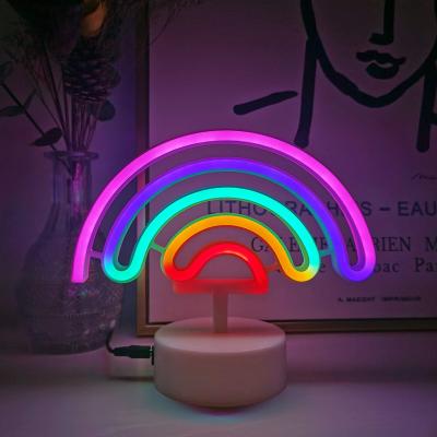 China Christmas USB LED Rainbow Light Rainbow Night Light Modern Decorative Neon Sign Battery Operated Room LED Light for sale