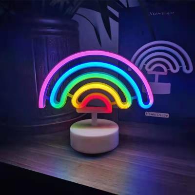 China Post-modern USB Led Decorative Neon Sign Night Rainbow Christmas Battery Operated LED Room Light Neon Sign for sale