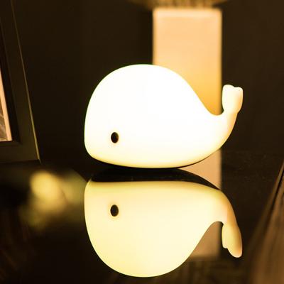 China Cartoon Changing Children's Whale Lamp Minimalist Color LED Baby Room Night Lamp Sleep Children's Lamp Christmas Gift for sale