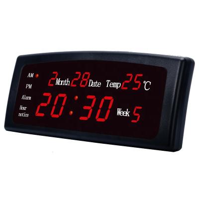 China Home Office Kitchen LED Digital Electronic Clock Display Temperature Calendar Mute Alarm Clock for sale