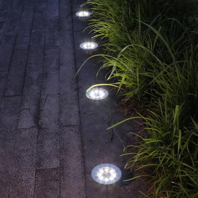 China ROAD EARTH Garden Pathway Deck Solar Powered Lightweight Waterproof Lights with 8 LED Lamp for Home Yard Driveway Lawn Road for sale