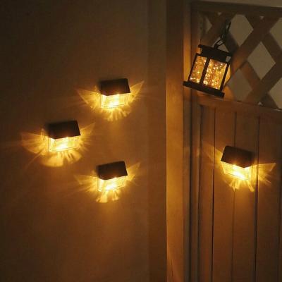 China Warehouse Decorative Butterfly Landscape Light LED Shade Lamp Balcony Wall Lamp Outdoor Solar Waterproof Garden Courtyard Lamp for sale