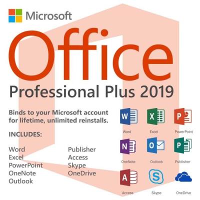 China De Vergunning Zeer belangrijke 1PC van Skype Office 2019 bindt de Beroeps van Win10  plus Digitaal Product Te koop