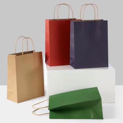 China Recyclable Customize Recyclable Black White Brown Kraft Paper Flat Rope Handle Package Gift Shopping Bag For Packing Items for sale