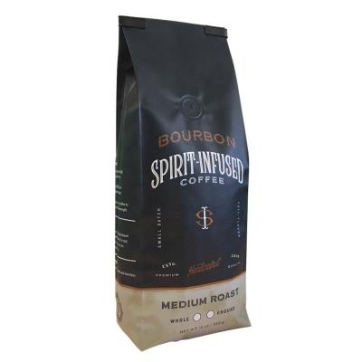 China Barrier China Suppliers Soft Packaging 250g Matte Finish Coffee Bag Custom Digital Printing Black Roasted Pouch With Valve for sale