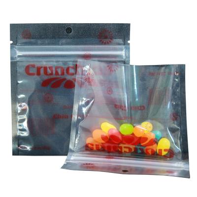 China Custom Barrier Pouch With Logo 3 Transparent Food Grade Packing Salt And Snack Bag Seal Side Pocket With Zipper Number Printing Pocket for sale