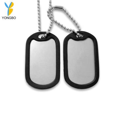 China Promotional Cheap Wholesale Europe Metal Stainless Steel Military Dog Tags for sale