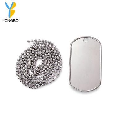 China Europe Blank Stainless Steel Military Dog Tag With Ball Chains for sale