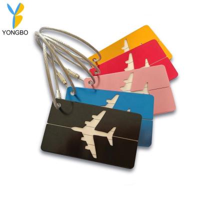 China Eco-friendly high quality metal airplane aluminum luggage tag with ten colors for sale