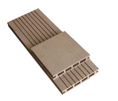 China Modern Design Wood Covered Plastic Composite Decking Outside WPC Decking Flooring for sale