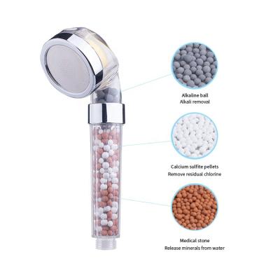 China Wall Mounted Shower Heads PC Water Saving Material Ball Mineral Shower Head Transparent Handheld Shower - Saving Skin Care Fragrance Shower VC for sale