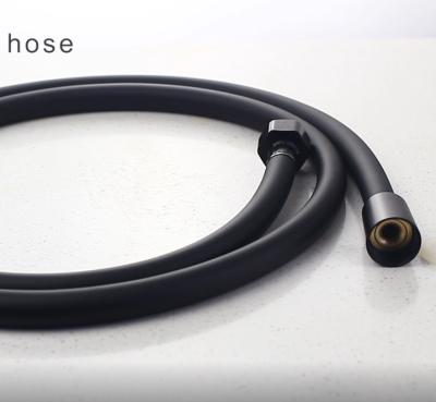 China 1/2 Connector Modern Black Flexible PVC Double Lock Hand Held Shower Head Hose for sale