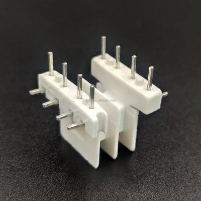 China EE19 Horizontal White 4+4 L Pin PET Transformer COIL YC-EE-1902-1 for sale