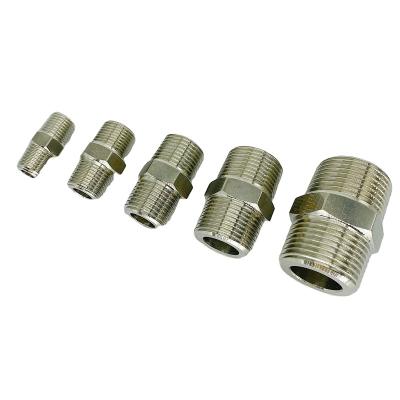 China Stainless Steel Made Of High Quality Materials Stainless Common Double Threaded Pipe Fittings for sale