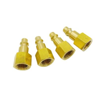 China PE bag+carton Mini Pneumatic Quick Connector Air Hose Brass Hydraulic Couplers bag+carton for sale