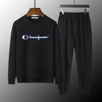 China QUICK DRY Customizable Logo Autumn and Winter 95 Cotton Sports Suits Round Neck Men's Shirt Men's Long Pants Two Piece Set for sale