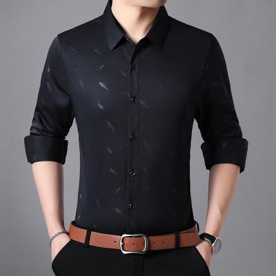 China New Men's Slim Shirt Breathable Casual Men's Stretch Suit Long Sleeve Suit Shirt for sale