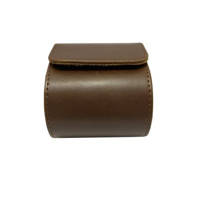 China Materials Watch Organizer Case Portable Travel Luxury Custom Leather Single Watch Box Watch Roll for sale