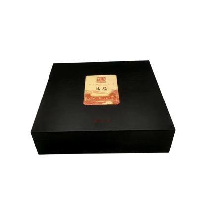 China Handmade Black Custom Box Personality Box Finish Fashion Luxury Wooden Tea Packaging Box for sale