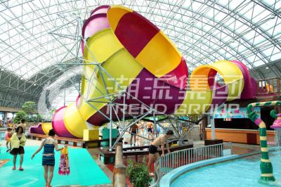 China Kleines Fiberglas-Pool schiebt 30x20m Tornado-Wasserrutsche für Wasser-Spielplatz im Wasser-Park zu verkaufen