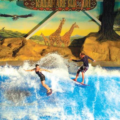 China Enjoying Flowrider Water Ride , Surfing Attractive Wave Skid Board / Aqua Park Amusement for sale