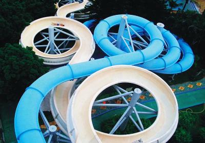 China 304 Stainless Steel Screw Fiberglass Water Slides 1m Width OEM for Water Park for sale