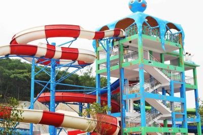 China Aqua Park Slide, Family Play Indoor Fiberglass Water Slides 6m Height for Customized Water Park for sale