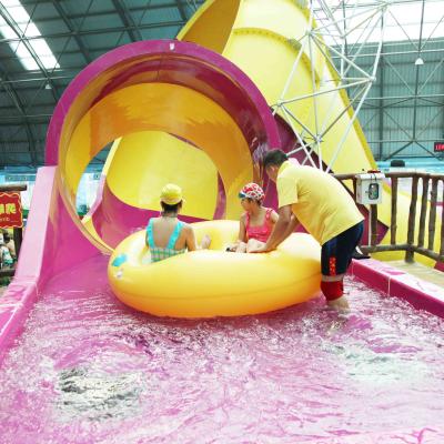 China Indoor Fiberglass Aqua Park Equipment 2 Persons Water World Water Slide for sale