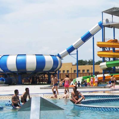 China Customized Fun Aqua Park Fiberglass Water Slides Giant Space Water Slides for Water Project for sale