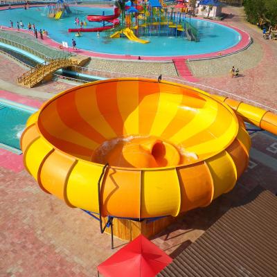 China 16m Platform Fun Aqua Park Fiberglass Water Slides Giant Space Water Slides for sale