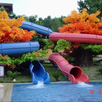 China Popular Dual Tracks Open Close Style FRP Body Custom Water Slides for sale