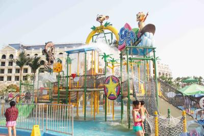 China Floating Large Aqua Playground Theme Hotel Outdoor Water Park Fiberglass Equipment for sale