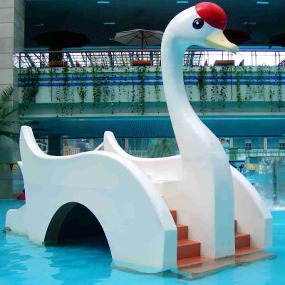 China Water Park Equipment Small Swan Kids Water Slide, Fiberglass Water Pool Slides For Kids for sale